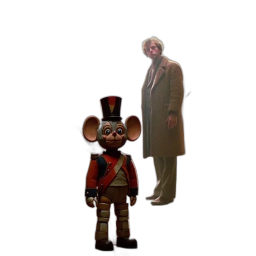 robot, jacket, staff, hat transparent PNG cut-out