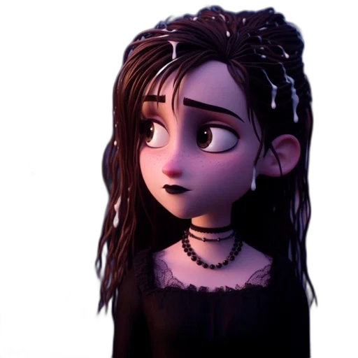 dress, hair, face, concept art transparent PNG cut-out