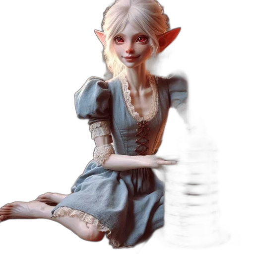 bottle, dress, creature, face transparent PNG cut-out