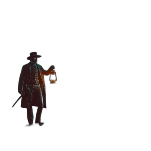 staff, hat, weapon, jacket transparent PNG cut-out