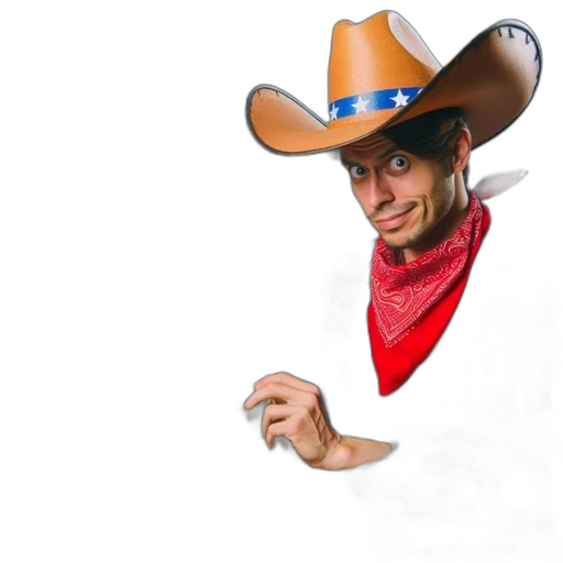 hat, jacket, face, staff transparent PNG cut-out