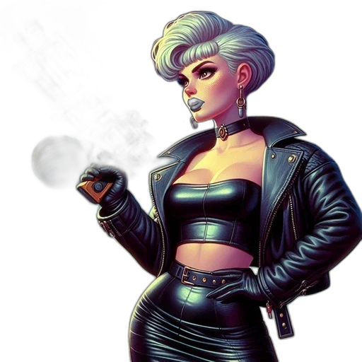 jacket, robot, staff, weapon transparent PNG cut-out