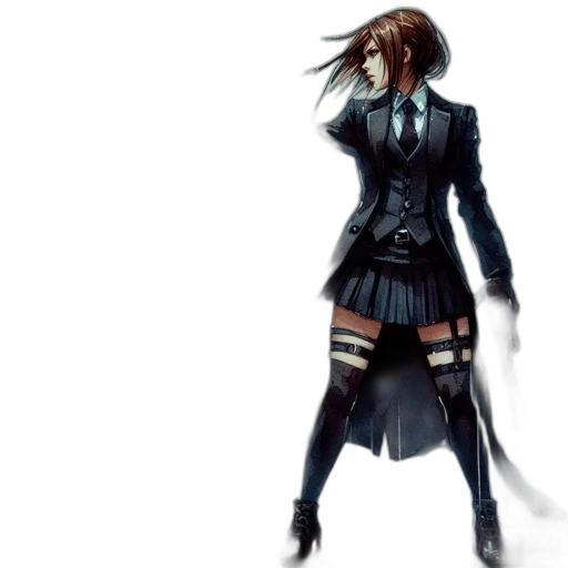 jacket, dress, staff, concept art transparent PNG cut-out