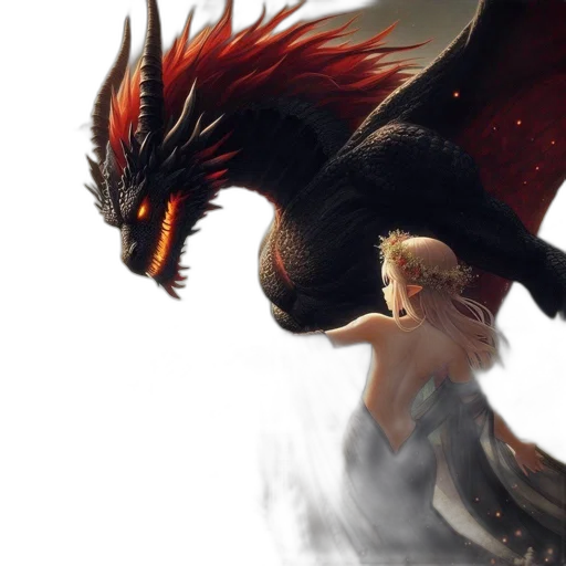 dragon, fantasy art, concept art, pixel art transparent PNG cut-out