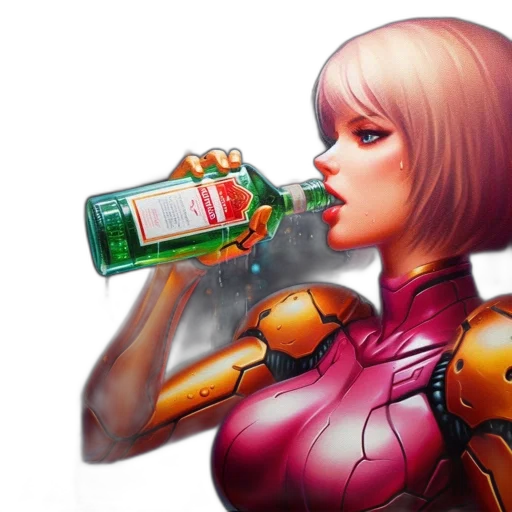 bottle, robot, concept art, comic book art transparent PNG cut-out
