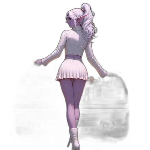 dress, staff, robot, creature transparent PNG cut-out