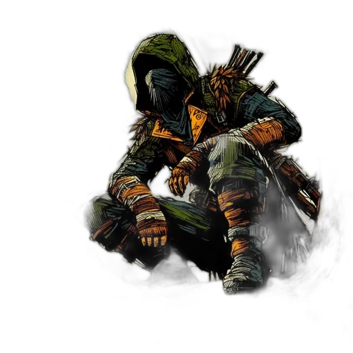 mask, weapon, jacket, concept art transparent PNG cut-out
