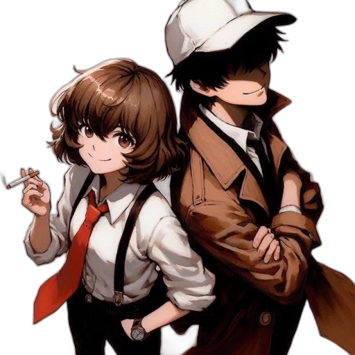 staff, jacket, hat, anime transparent PNG cut-out