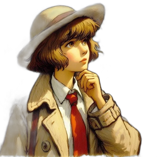 hat, jacket, staff, face transparent PNG cut-out