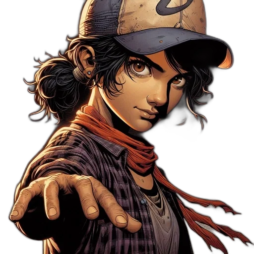 hat, face, comic book art, concept art transparent PNG cut-out