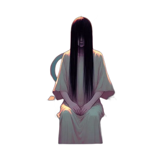 hair, dress, creature, staff transparent PNG cut-out