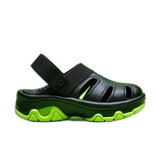 shoes, 3d render, photorealistic, green transparent PNG cut-out
