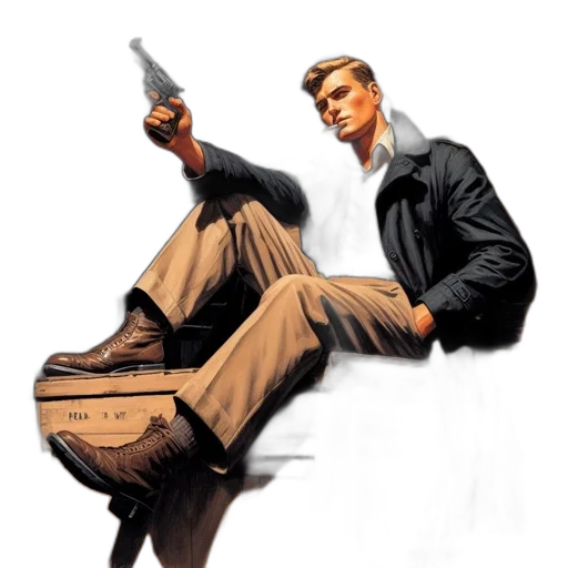jacket, weapon, comic book art, concept art transparent PNG cut-out
