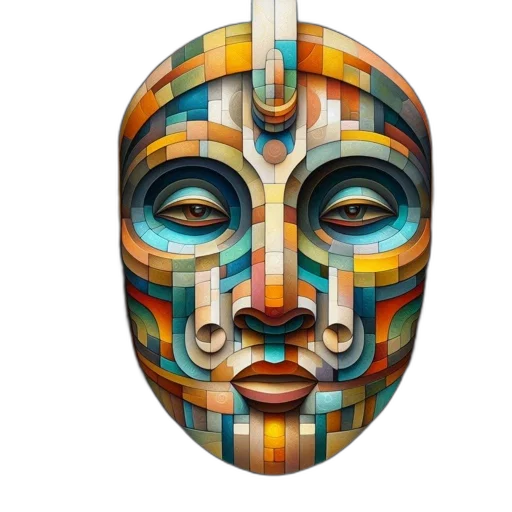 mask, face, robot, 3d render transparent PNG cut-out