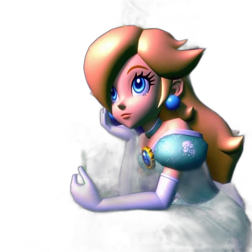 dress, crown, robot, 3d render transparent PNG cut-out