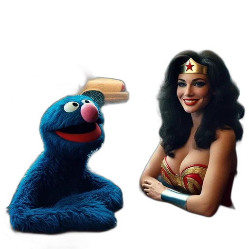 comic book art, concept art, cartoon, grover transparent PNG cut-out