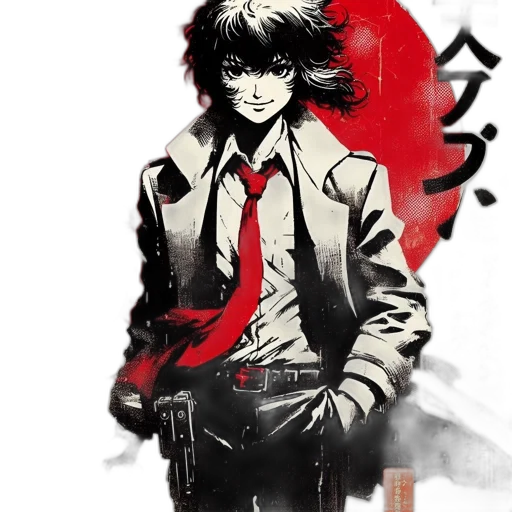 jacket, weapon, comic book art, concept art transparent PNG cut-out