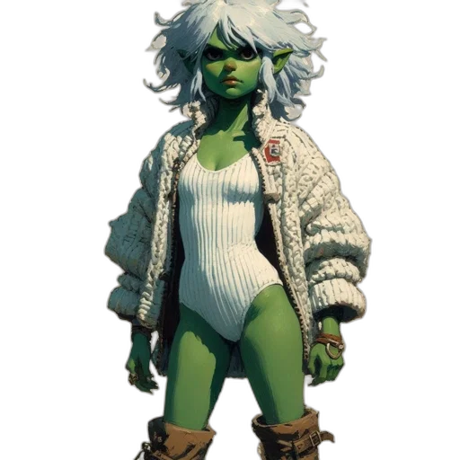 creature, jacket, staff, concept art transparent PNG cut-out