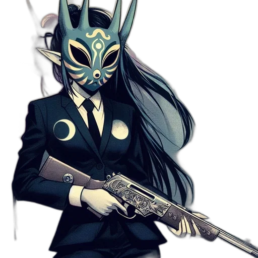mask, weapon, staff, animal transparent PNG cut-out