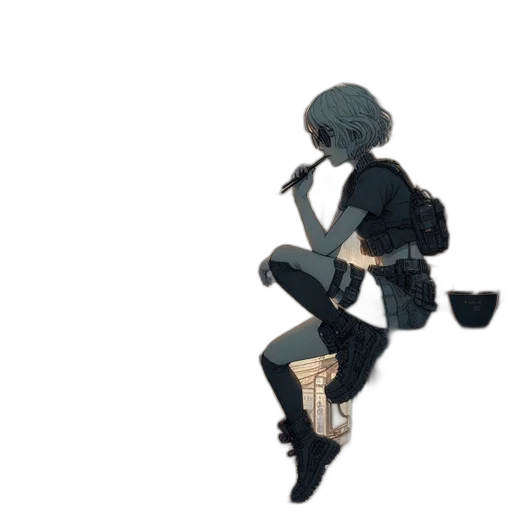 robot, mask, weapon, staff transparent PNG cut-out
