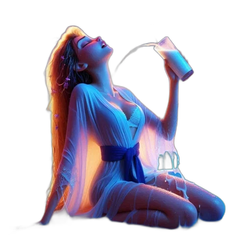 bottle, concept art, vaporwave, fantasy art transparent PNG cut-out