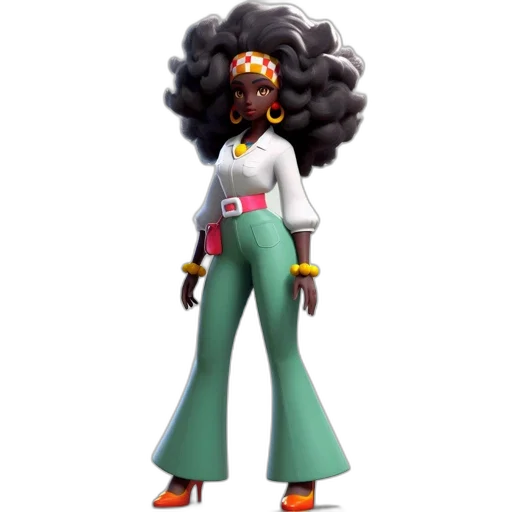 staff, hair, concept art, 3d render transparent PNG cut-out