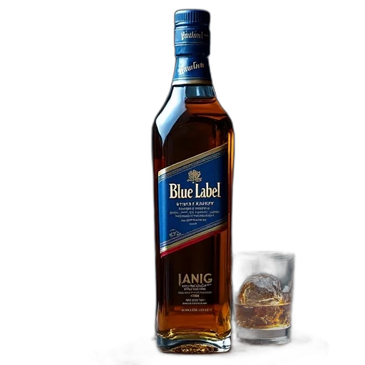 bottle, 3d render, blue, johnnie transparent PNG cut-out