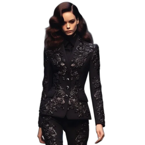 jacket, dress, dark, two transparent PNG cut-out