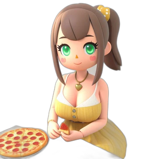 food, dress, 3d render, pixel art transparent PNG cut-out