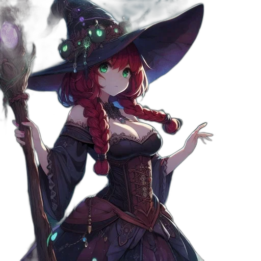 staff, hat, dress, weapon transparent PNG cut-out