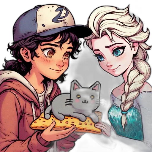 pixel art, anime, comic book art, cartoon transparent PNG cut-out