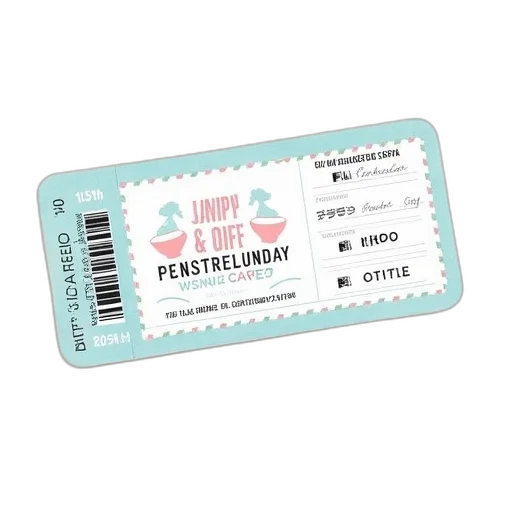 pastel, plane, ticket, template transparent PNG cut-out