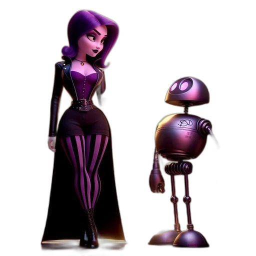 robot, dress, concept art, 3d render transparent PNG cut-out