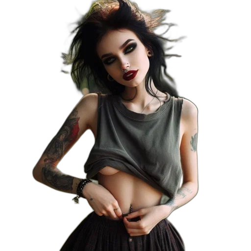 dress, jewelry, creature, fantasy art transparent PNG cut-out