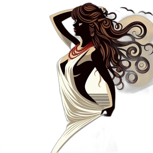 dress, hair, jewelry, fantasy art transparent PNG cut-out