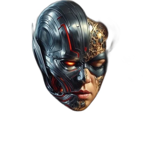 mask, face, robot, crown transparent PNG cut-out