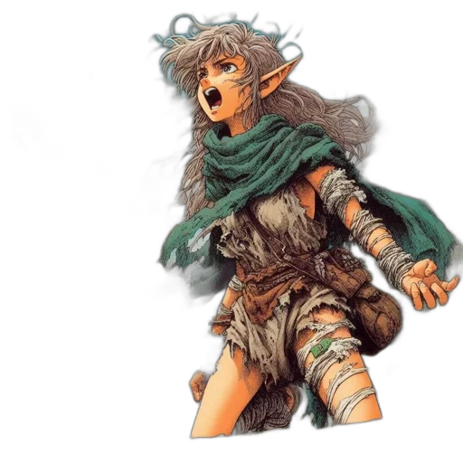 concept art, fantasy art, comic book art, watercolor transparent PNG cut-out