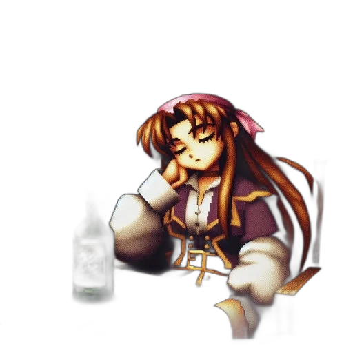 bottle, robot, pixel art, vaporwave transparent PNG cut-out