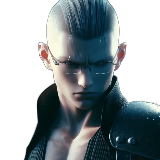 jacket, face, robot, cyberpunk transparent PNG cut-out
