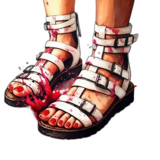 shoes, weapon, jewelry, watercolor transparent PNG cut-out