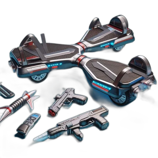 weapon, concept art, 3d render, cyberpunk transparent PNG cut-out