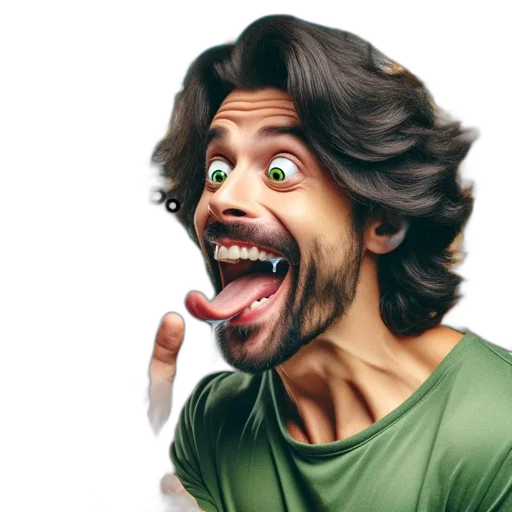 hair, face, photorealistic, cartoon transparent PNG cut-out