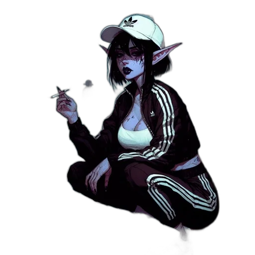 jacket, hat, staff, concept art transparent PNG cut-out