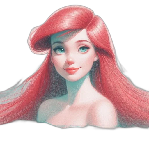 hair, crown, watercolor, fantasy art transparent PNG cut-out