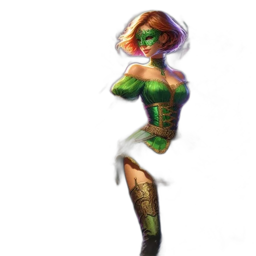 dress, staff, mask, robot transparent PNG cut-out
