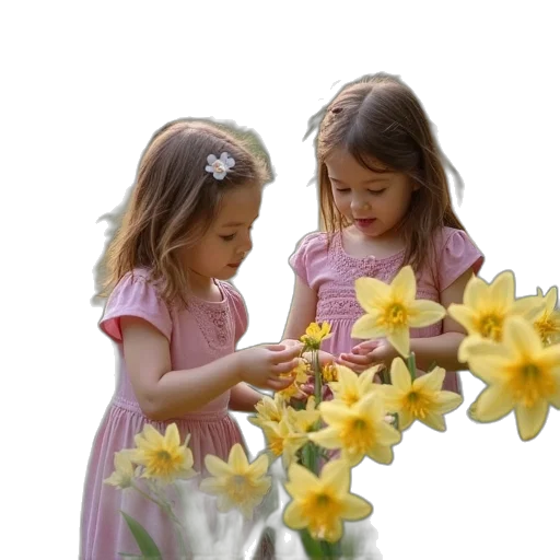 flower, photorealistic, 3d render, two transparent PNG cut-out