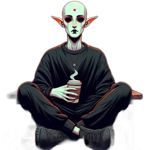 staff, mask, creature, concept art transparent PNG cut-out