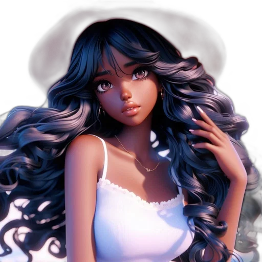 hair, fantasy art, concept art, photorealistic transparent PNG cut-out