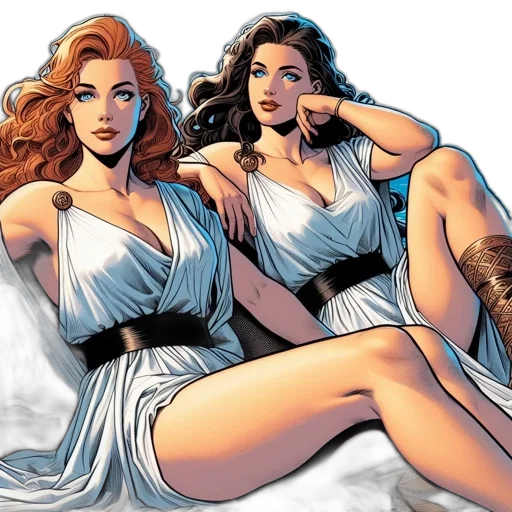 comic book art, concept art, cartoon, fantasy art transparent PNG cut-out