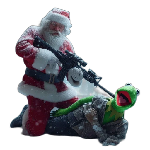 weapon, concept art, 3d render, santa transparent PNG cut-out